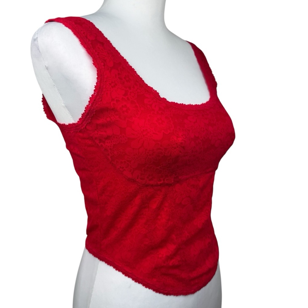 NWT PiNK Victoria’s Secret The Cinched Corset Red Lace Bralette Tank Top Cami L - Picture 6 of 8
